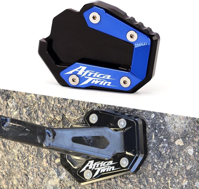 Modeer Compatible with CRF1100L Africa Twin 2019-2024 Motorcycle Kickstand Foot Side Stand Extension Pad Support Plate Pedal CRF 1100 L Accessories (blue) - Image 1